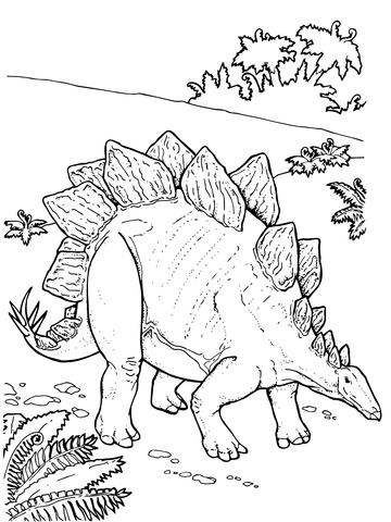 Stegosaurus Armored Dinosaur Coloring Page